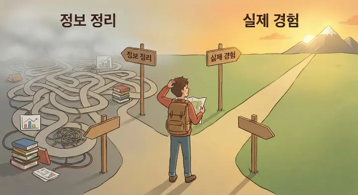 경험 없는 글이 신뢰를 잃는 이유를 끊어내는 단서처럼 종이 더미 속 유독 흔적 있는 한 장