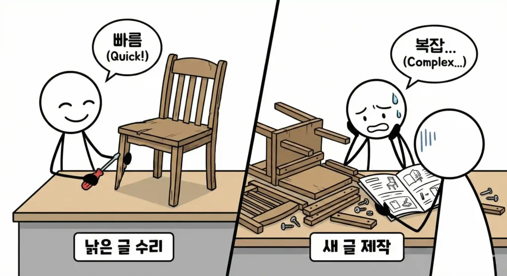 콘텐츠 Decay 점수화 시스템으로 고른 글은 새로 쓰기보다 빠르게 고쳐 3~4일 반응을 보는 업데이트 장면