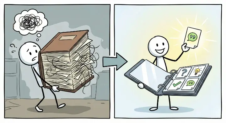 AI가 FAQ 있는 글을 먼저 가져가는 이유를 스틱맨 이미지로 표현