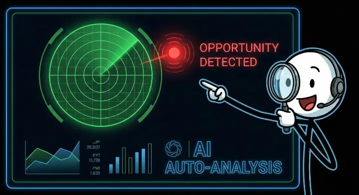 디스커버리 엔진이 지금 이길 수 있는 기회를 레이더처럼 포착하는 장면